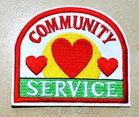 hot sale community service red heart love iron on patches sew on patchappliques made of cloth100 guaranteed quality