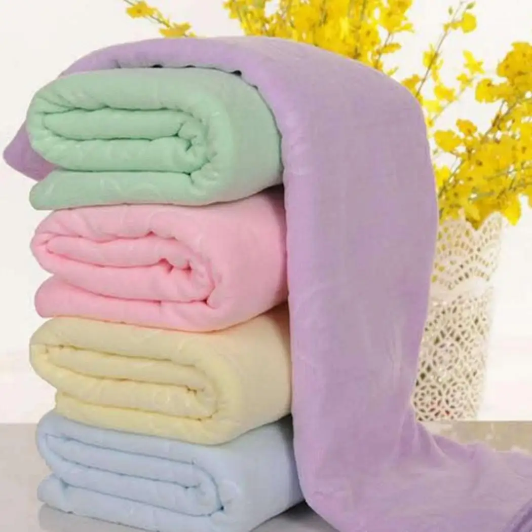 Large Absorbent Microfiber Drying Beach Swim Solid Random Bath Towel | Дом и сад