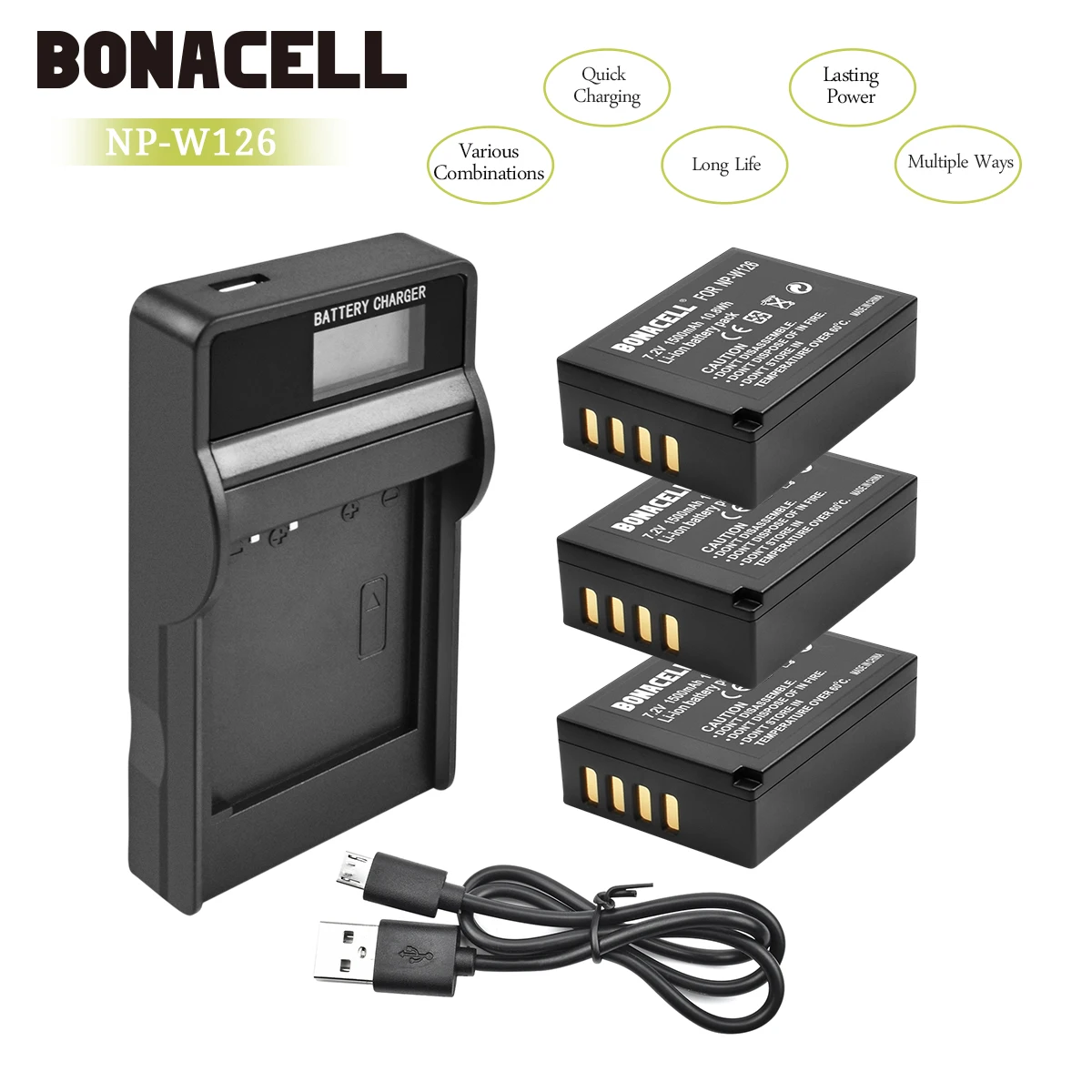 Bonacell 1400 мАч NP W126 NPW126 запасная батарея + ЖК зарядное устройство для Fujifilm FinePix HS30EXR