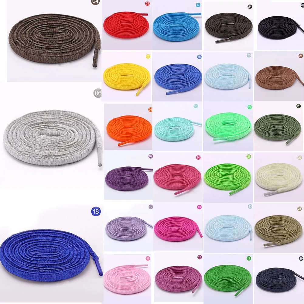 

1 Pair Oval Athletic Shoelaces Sport Sneaker Boots Shoe Laces Strings Multicolor Solid Color 33 Candy Color Fashion Shoelaces