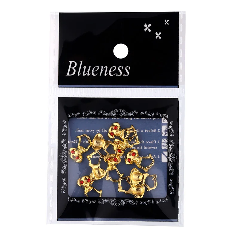 Blueness 10 шт./лот золотой милый дизайн собаки 3D Стразы украшения для ногтей DIY