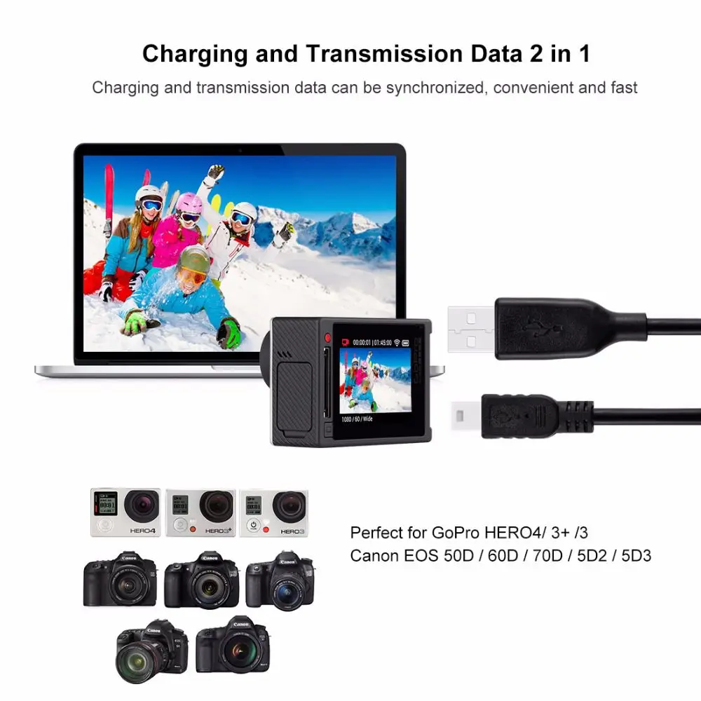 Аксессуары PULUZ для Go Pro 5 контактный usb кабель зарядки и синхронизации данных GoPro