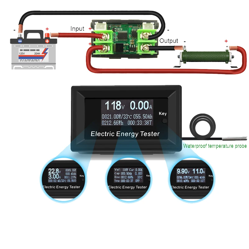 DC120V 20A ЖК дисплей измеритель тока цифровой вольтметр Амперметр Напряжение