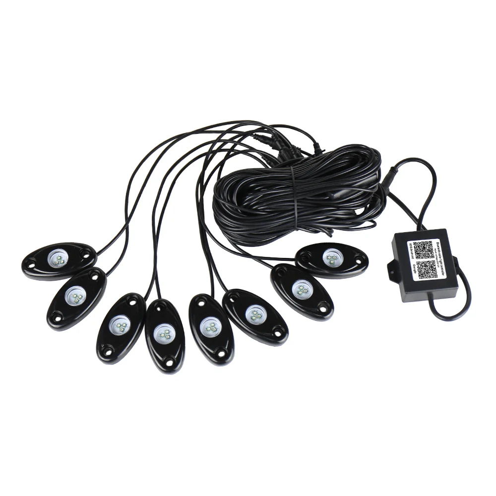 4 шт 12V RGB светодиодный фары рок Беспроводной управления Светодиодный музыкальная