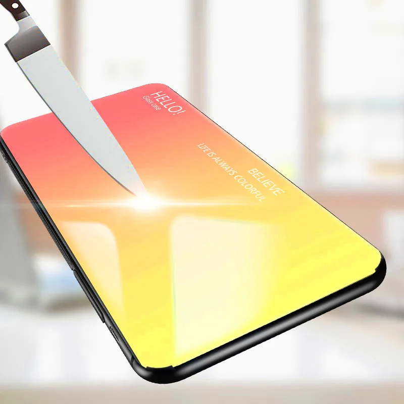 Чехол для Huawei P 10 P10 VTR L09 L29 чехол с градиентом Авроры закаленное стекло задняя