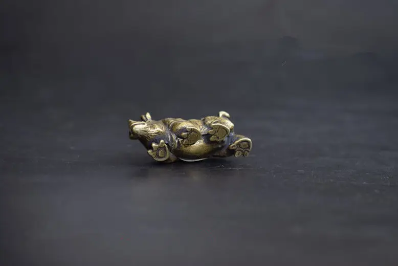Китайская старинная коллекция из чистой латуни необычная маленькая