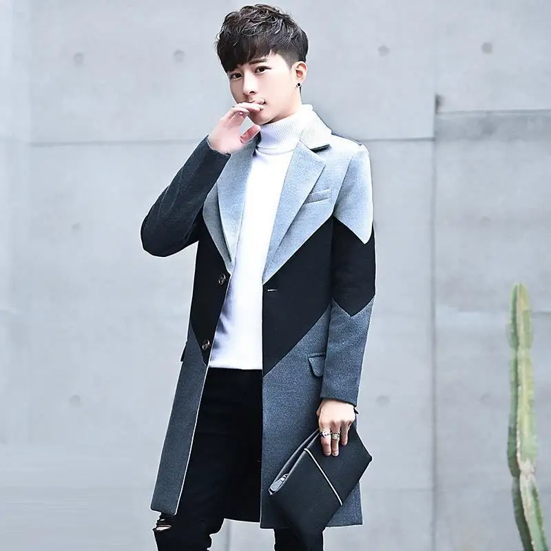 На весну и зиму Hiver для манто Homme человек горох Gabardina Larga Hombre Jaket Эркек Мон Casaco