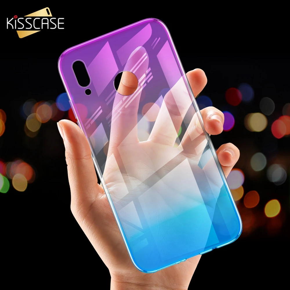 KISSCASE Новый ультратонкий мягкий чехол с градиентом для Honor 9 10 Lite прозрачные ТПУ