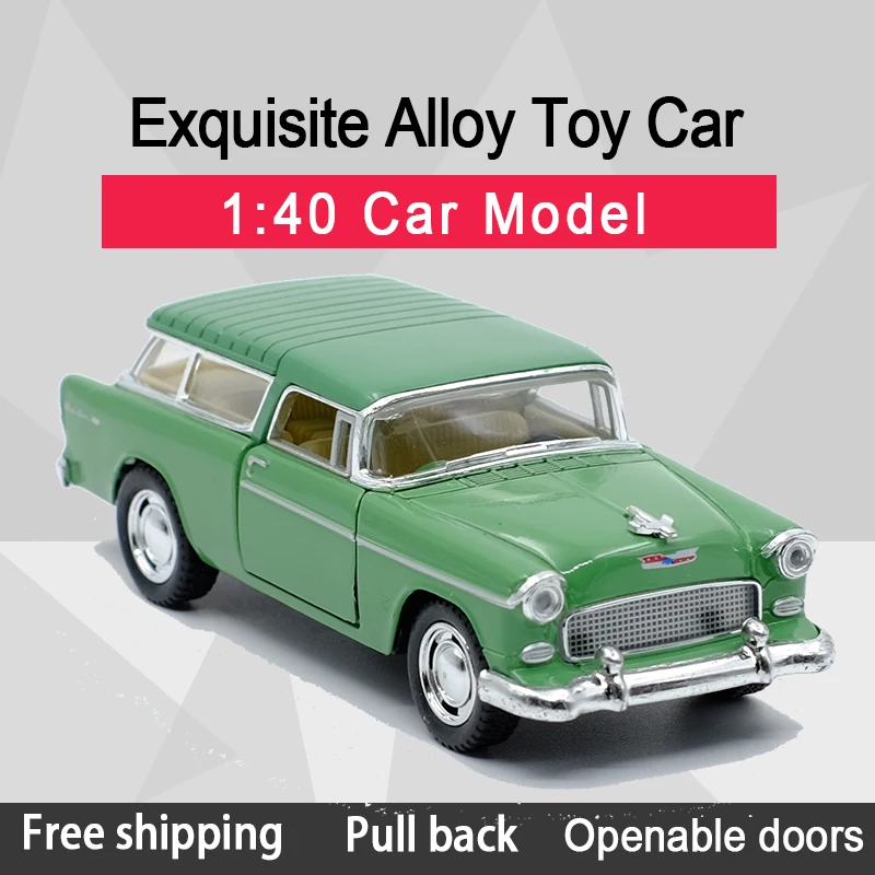 Kinsmart 1:40 1955 Chevy Nomad литой автомобиль из сплава модель игрушки с откидной спинкой