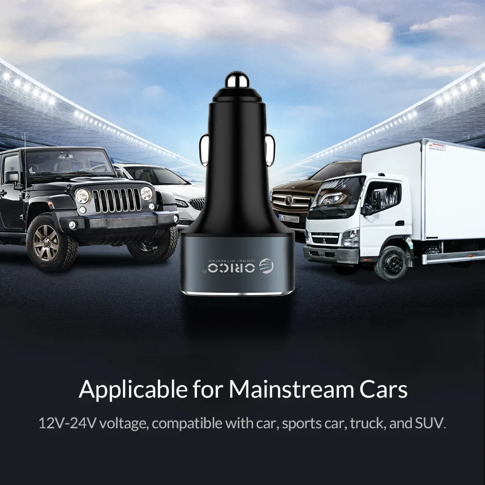 Orico Портативный 3 Usb порта автомобильное зарядное устройство для телефона