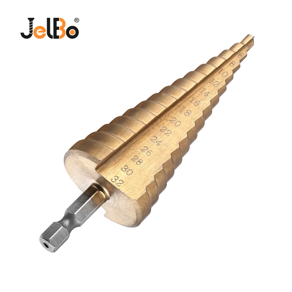 JelBo 4-32 мм ступенчатое сверло HSS буровые электроинструменты шестигранное