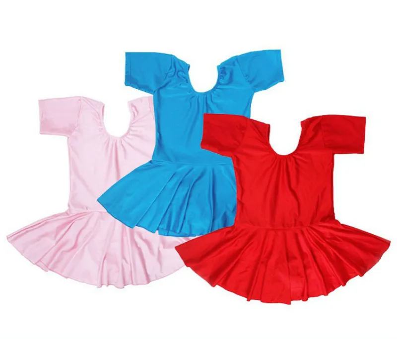 Гимнастический купальник с короткими рукавами Балетная юбка-пачка для девочек