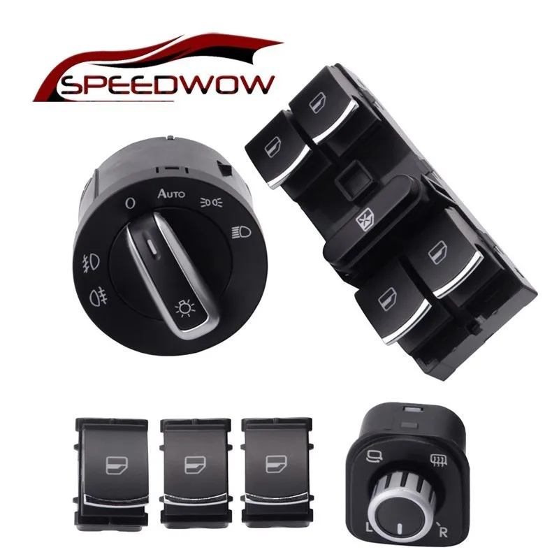 SPEEDWOW 6 шт./компл. черное зеркало заднего вида противотуманный переключатель