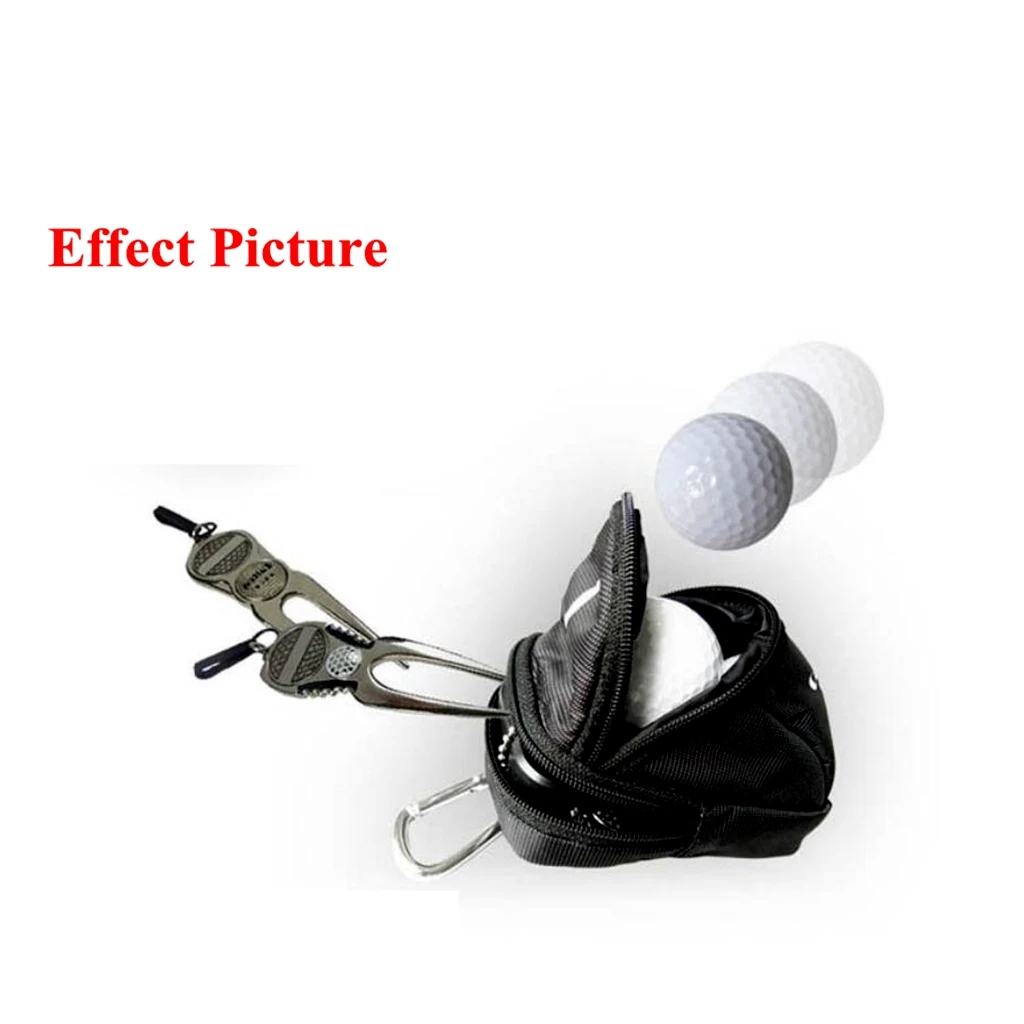 Черный мяч для мини гольфа держатель сумка игры в гольф набор с ремешком
