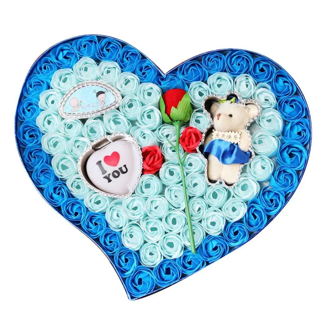 Креативные розы мыло цветы с День матери медведь подарочные коробки Святого