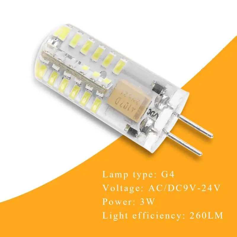 3 Вт G4 3014SMD лампы силиконовый AC/DC9V 24V 48 светодиодов галогенные светильник заменить