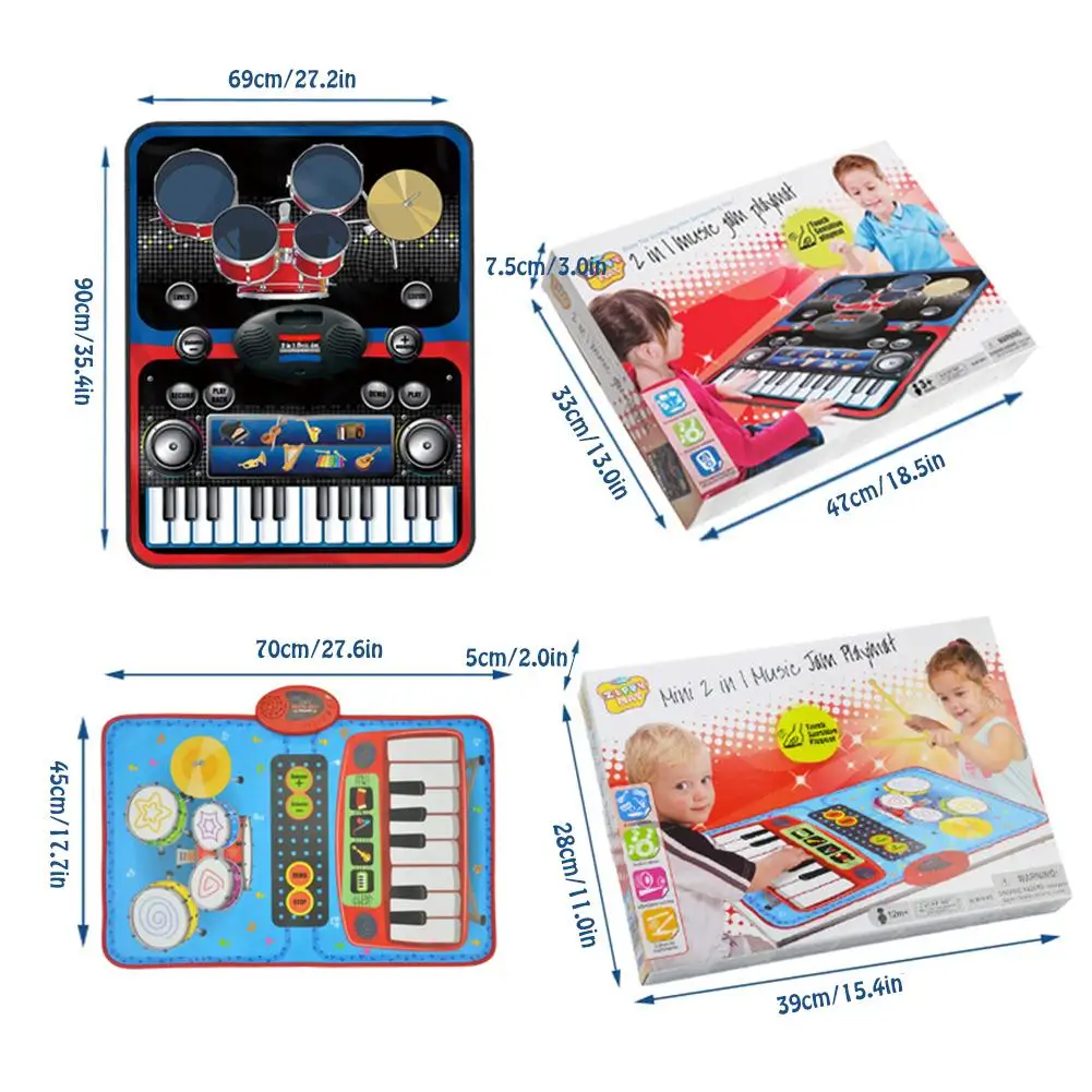 

Children's Dance Mat Home Multifunctional Jazz Drum Electric Piano Early Education Puzzle Music Game Mat Blanket