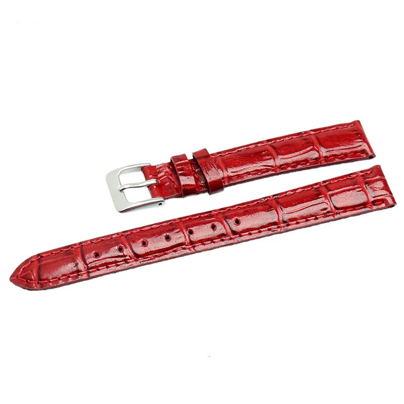 

14mm Pantent Leather Watchband for Casio Women Red Watch Band for LTP-1208E-9B2 Watch Strap Bracelet Belt Relogio Feminino Mujer