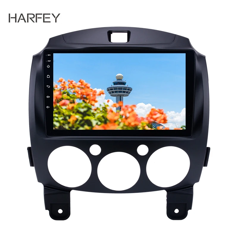 Зазор Harfey радио GPS Android 8 1 9 дюймов для 2007-2014 MAZDA 2/Jinxiang/DE/третьего поколения с Bluetooth USB