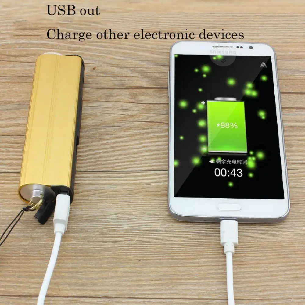 Многофункциональный фонарик USB зарядка мини портативный самообороны