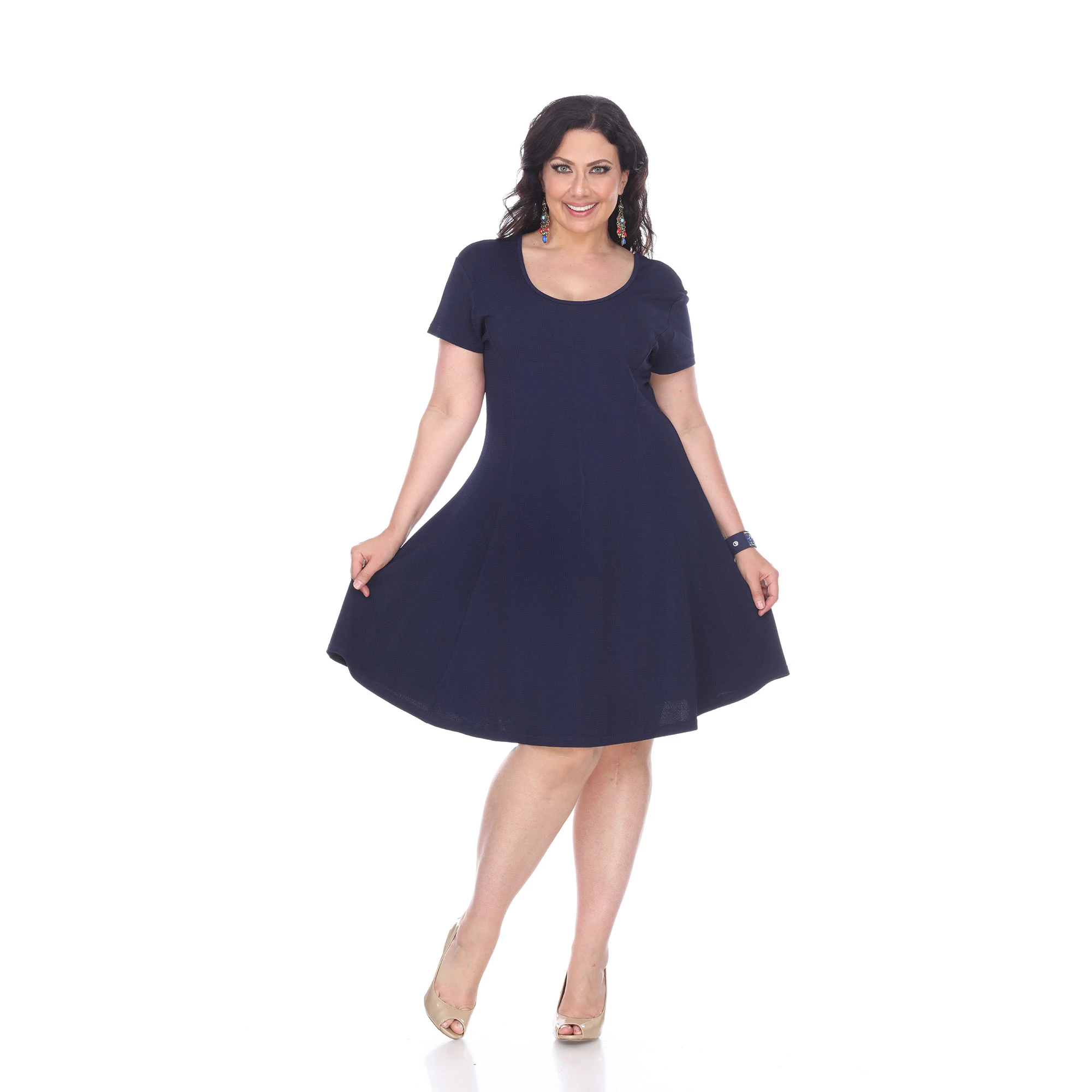 Платье Cara большого размера темно синий|Женские платья| |