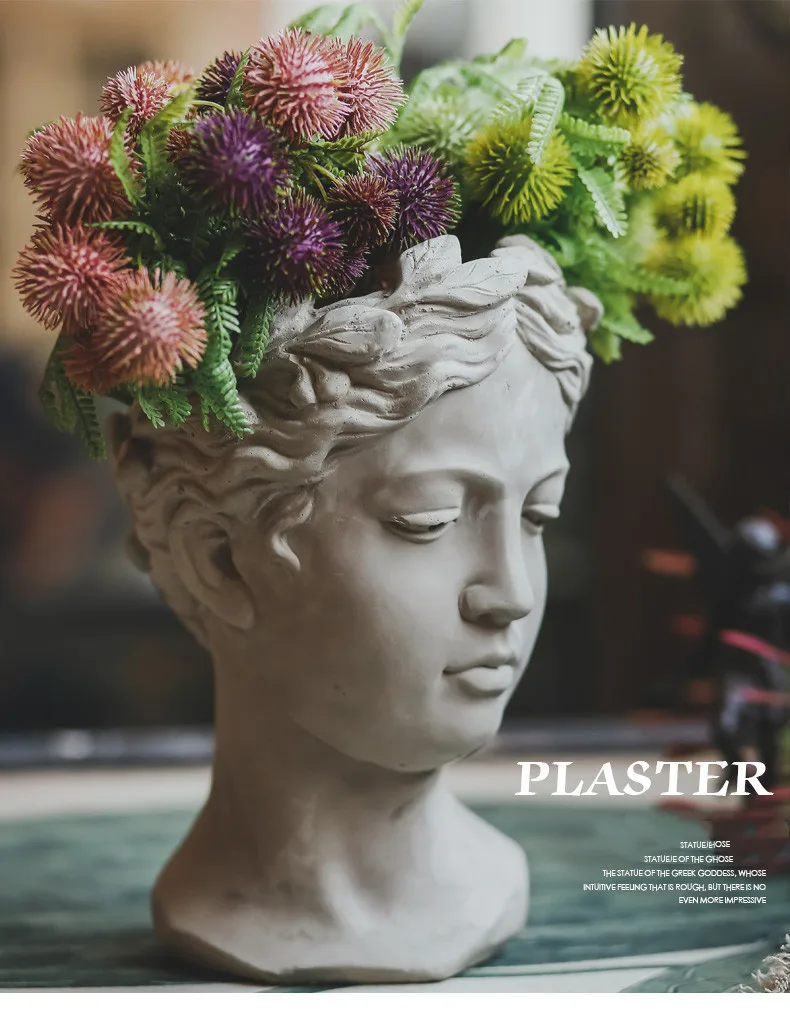 

Creative Cement Pot Artifical Flower Vase Venus Goddess Statue Flower Vase Pot Retro Art Vase Garden Outdoor Decoration Vase