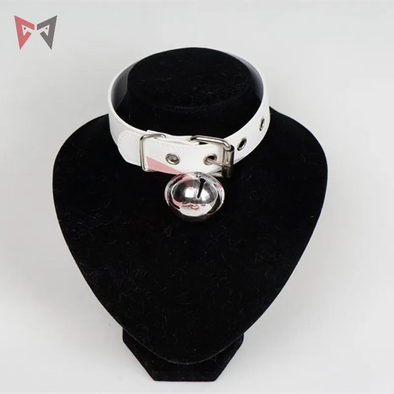 MMGG Cosplay Gothic Maid Harajuku Handmade white black red leather chain Bell Cat Meow Retro Punk Collar Choker Necklace | Украшения и