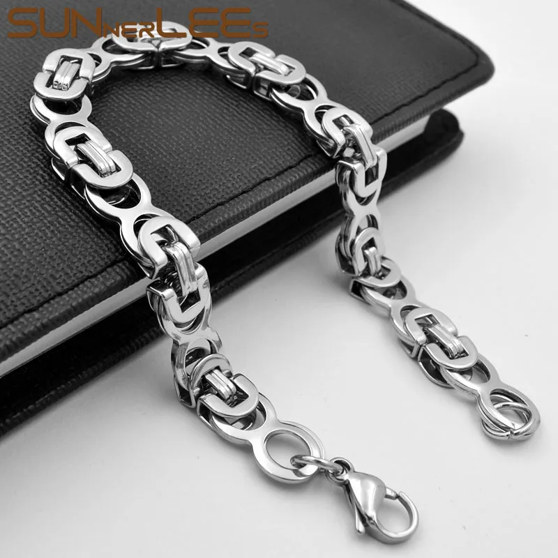 SUNNERLEES ювелирные изделия из нержавеющей стали ожерелье браслет набор 8 мм коробка