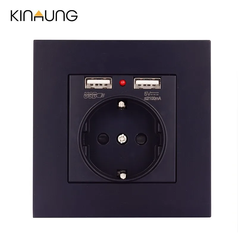 KINAUNG 2019 настенная розетка с заземлением 16A стандарт ЕС электрическая 2100mA двойной