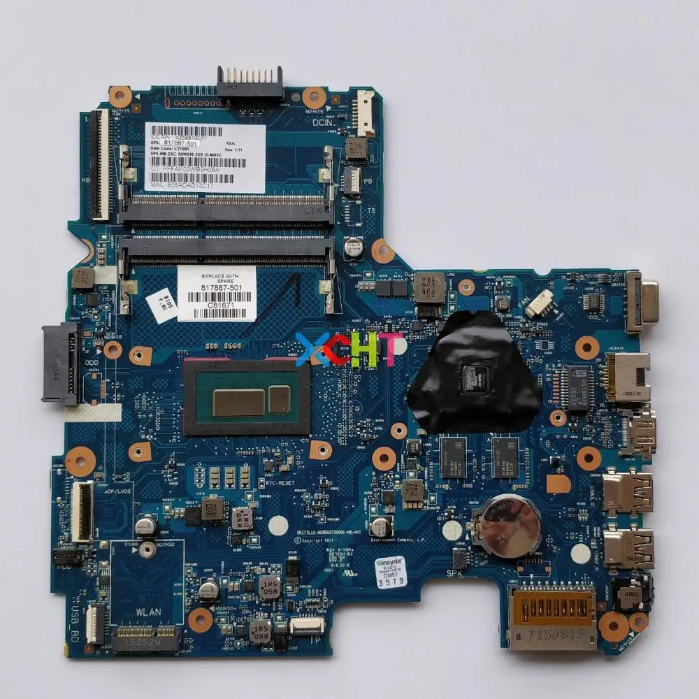 817887-501 817887-001 817887-601 w i3-4005U CPU 6050A2730001-MB-A01 R5/M330 2G для HP 240 G4 материнская плата ноутбука