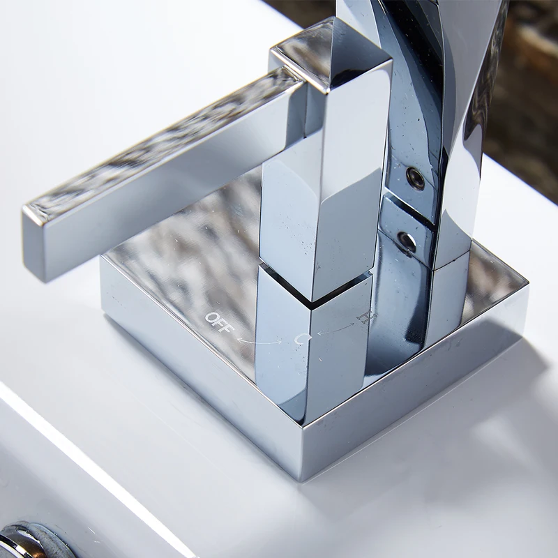 Роскошный креативный смеситель для раковины в ванной комнате водопад с одной