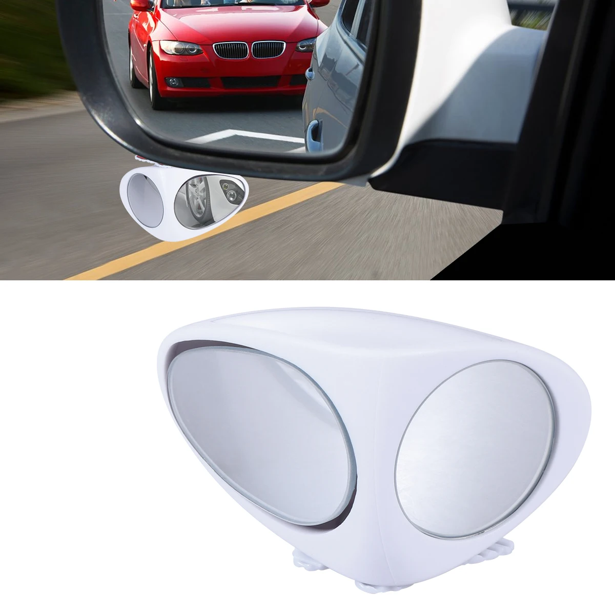 Vehicle Blind Spot Mirror Wide Angle 360 Rotation Adjustable Convex Rear View Right Side For Safe Parking(White) | Автомобили и