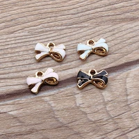 20pcslot bow enamel charms pendants for jewelry making diy handmade craft metal dangle charms accessories