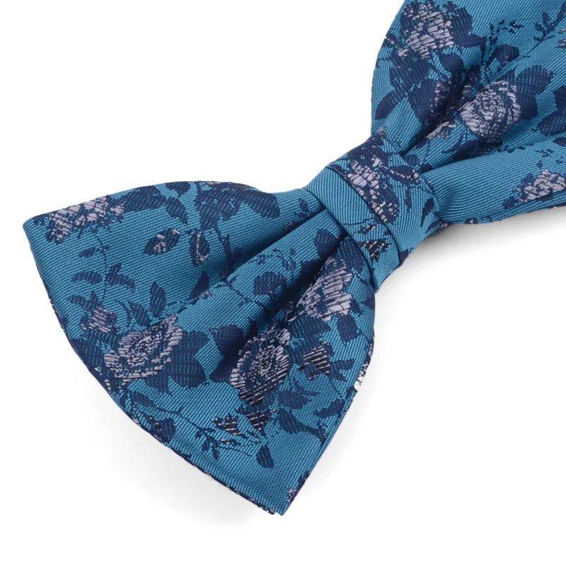 Business men's suit shirt accessories bow double pleat widened peacock blue green pattern tie | Аксессуары для одежды
