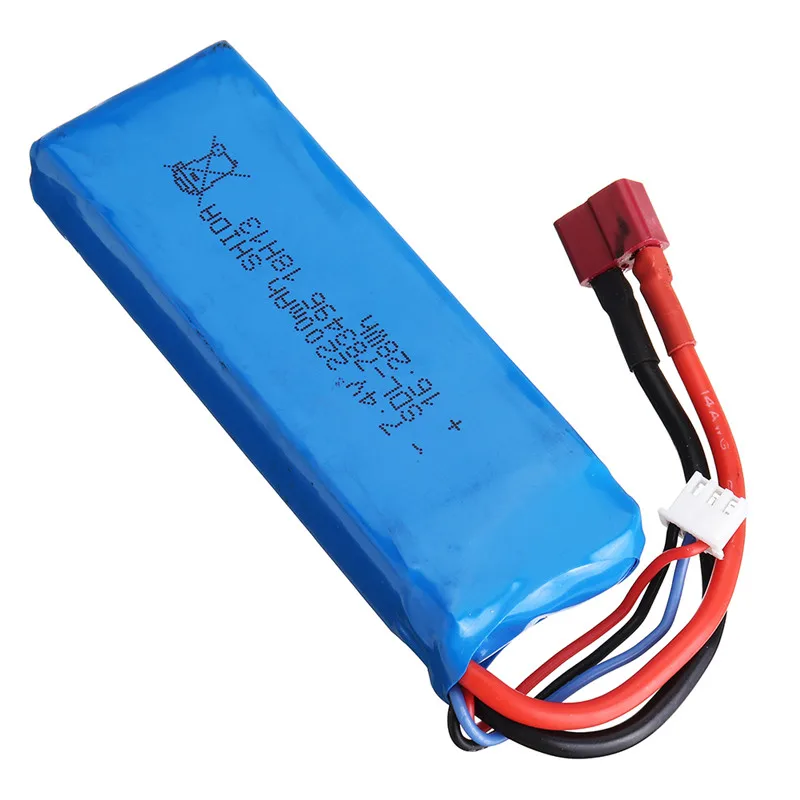 Wltoys 7 4 V 2200mAh 20C 2S T вилка Lipo батарея для 10428 10428A/B/C/A2/B2/C2 K949 Rc автомобиль|Детали и