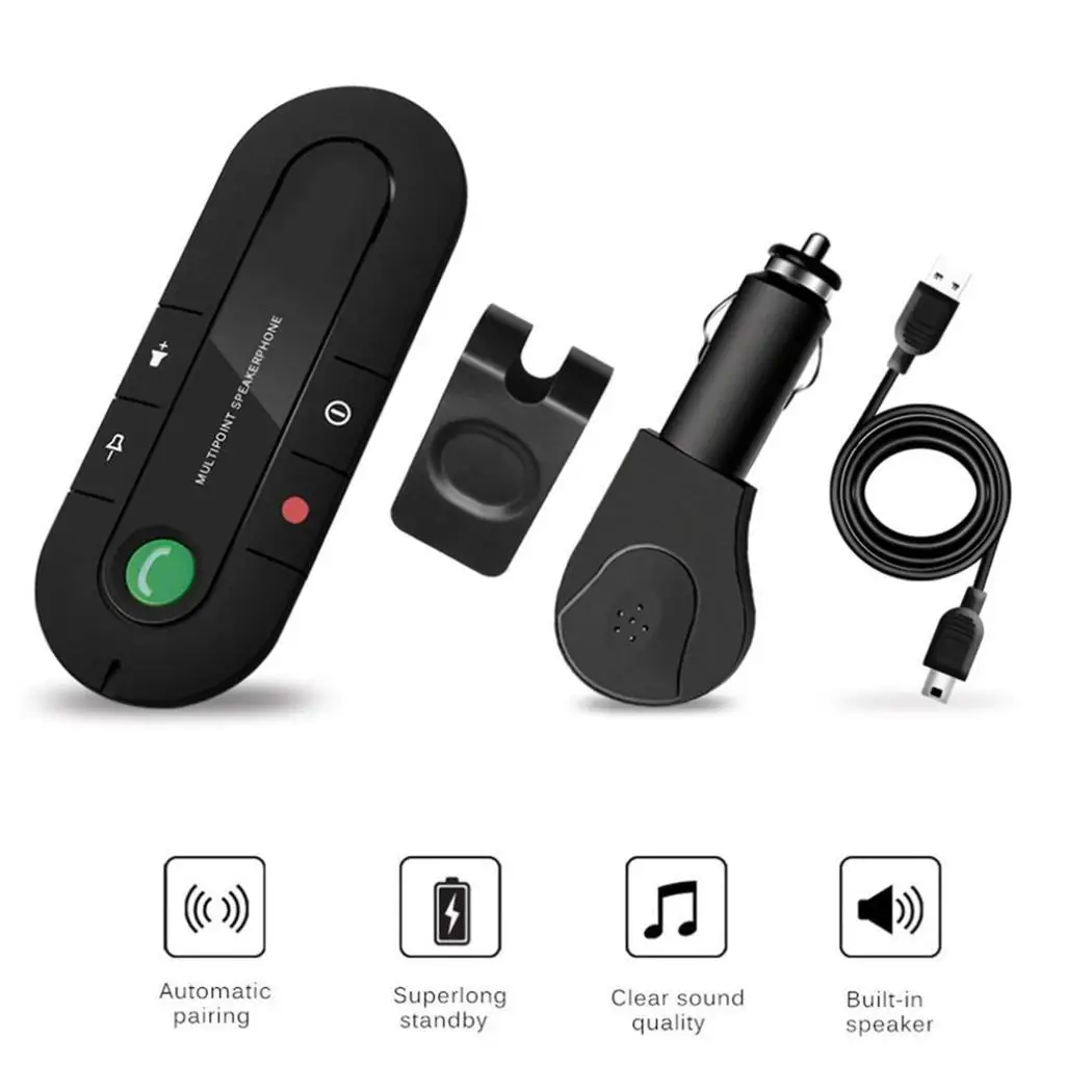 5 в беспроводной Bluetooth динамик Handsfree Car Kit Телефон MP3 музыкальный плеер