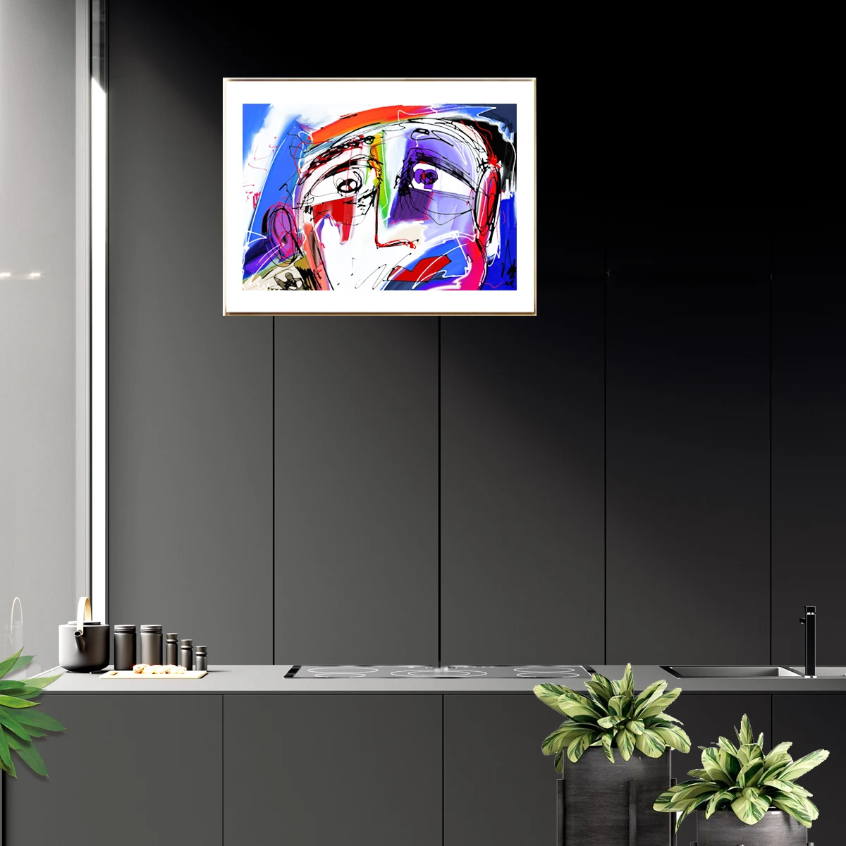 Абстрактный портрет холст живопись художественный постер картина для гостиной