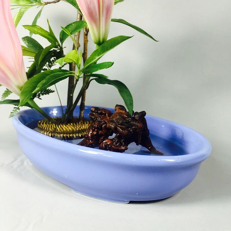 Креативный керамический Овальный цветочный горшок Ikebana основание для цветочной