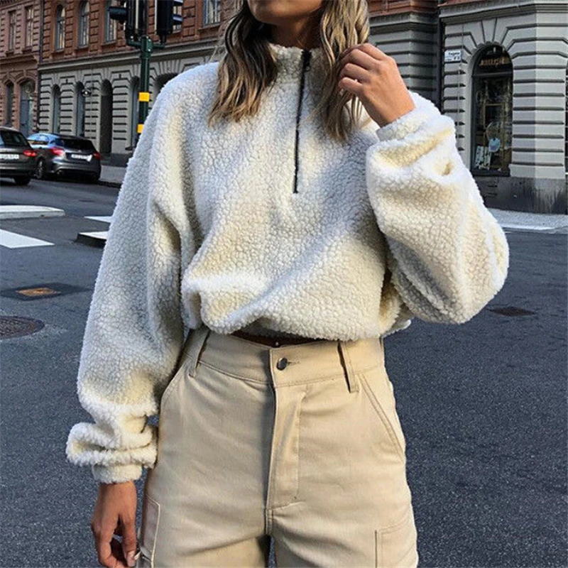 Зимняя женская толстовка теплый пушистый меховой свитшот на молнии женские