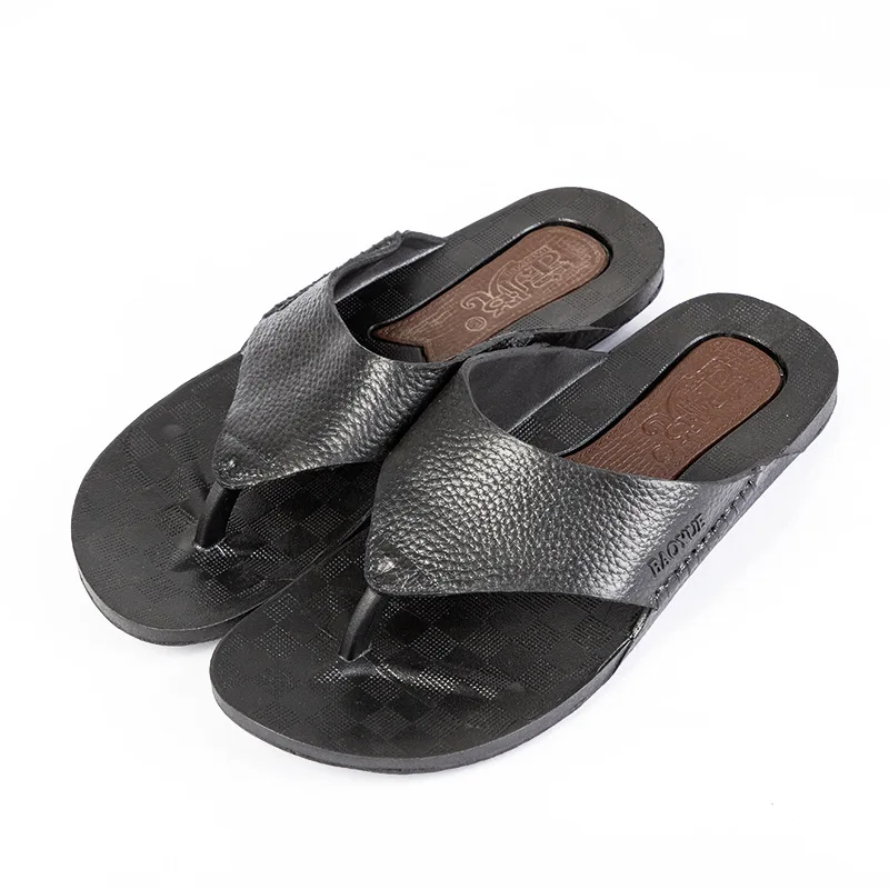Flat with Beach Outside Men's Slippers Solid Fashion Summer Flip Flops Concise Men Shoes | Обувь