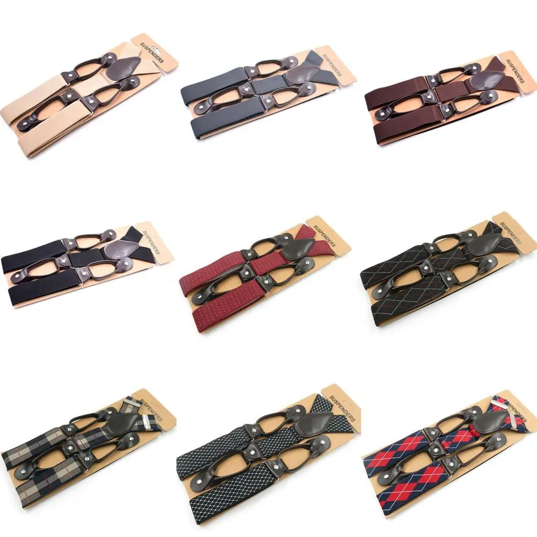 Мужской модный костюм галстук бабочка 6 все сезоны зажим на пуговицах подтяжки с