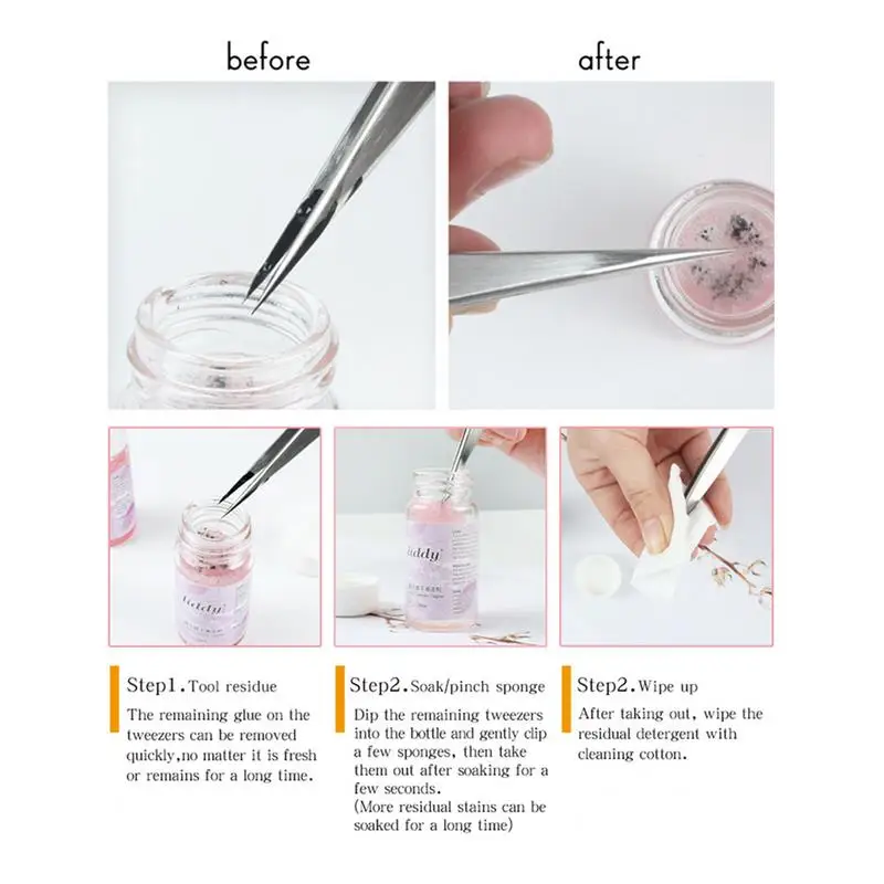 20 мл очиститель для пинцета ресниц специальное средство удаления клея сильные и
