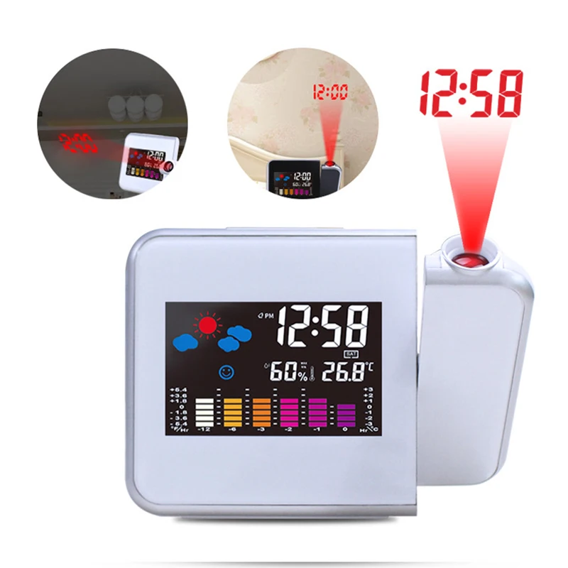 Цифровая метеостанция с ЖК-дисплеем термометр гигрометр часы будильником