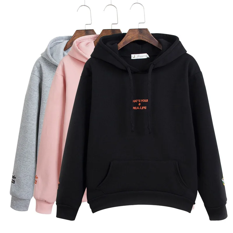 

Hoodies Women 2018 Female Tracksuits Sportswear Women Long Sleeve Hoodies Harajuku Print Letter Sweatshirts Moletom Feminino 2XL