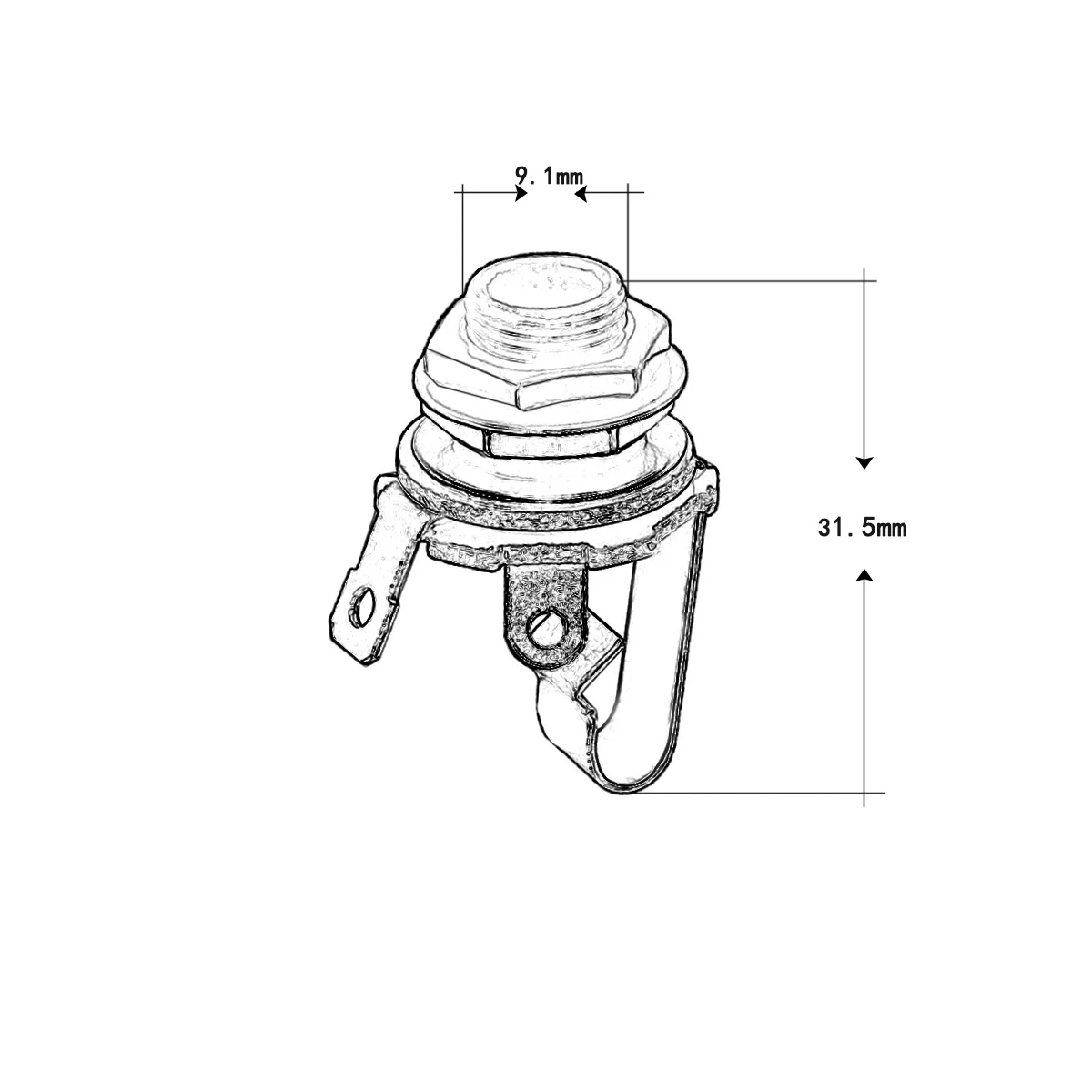 FLEOR 3/8 &quotмоно выход Jack штекерное гнездо для гитары вилка никель гитарных