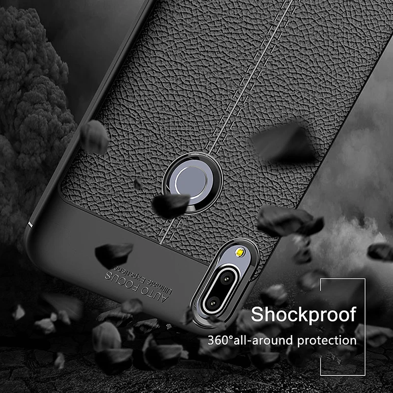 Чехлы для телефонов Asus Zenfone Max Pro M2 ZB631KL Текстурированный чехол из мягкой кожи с