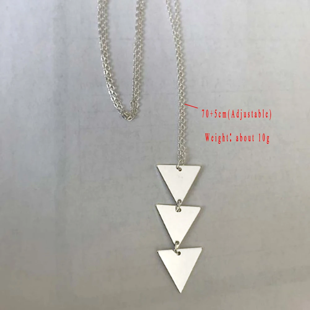Женское длинное ожерелье чокер с треугольным замком|Подвески| |