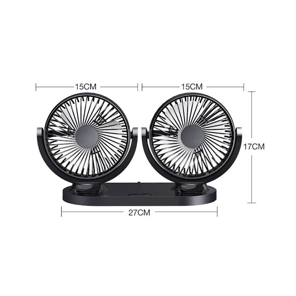 12V/24V 360 Degree All-Round Adjustable Car Auto Air Cooling Dual Head Fan Low Noise Accessory | Автомобили и мотоциклы