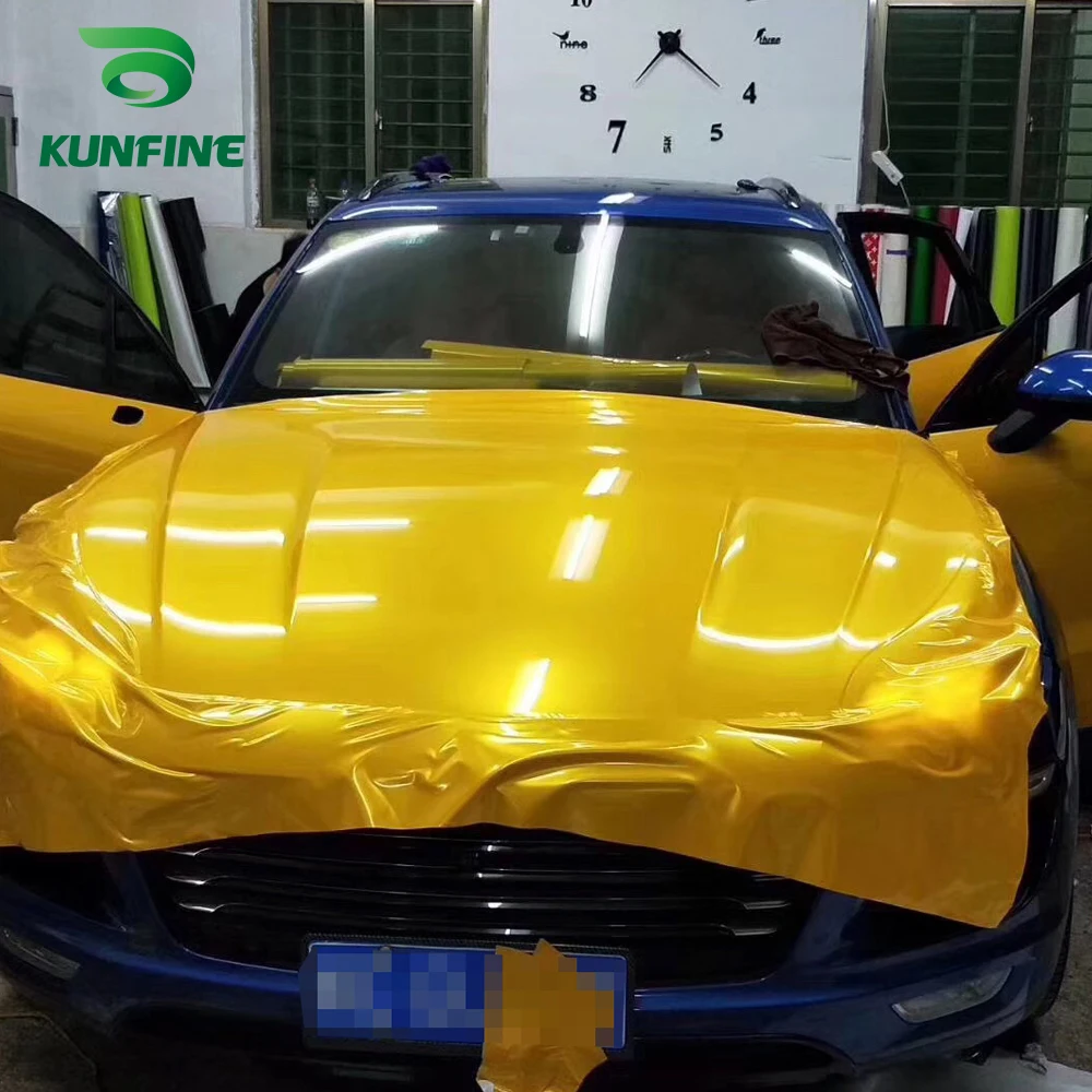Автомобильный Стайлинг Wrap металлическая Кленовая желтая Автомобильная