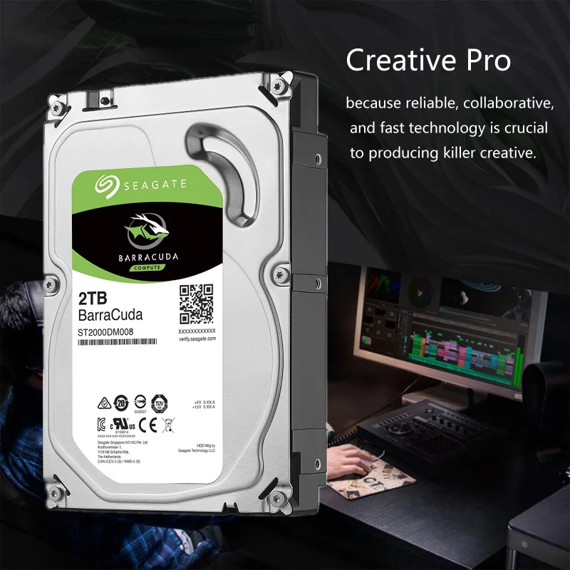 Жесткий диск Seagate 2 ТБ внутренний жесткий HDD для настольного компьютера 2000 Гб 7200